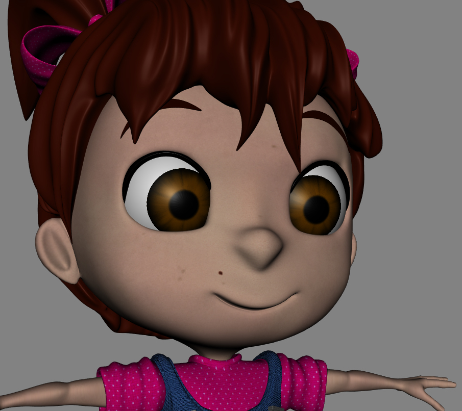 girl character cartoon v1 3d model