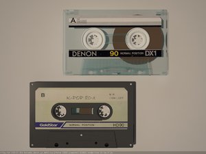 3D music cassette model