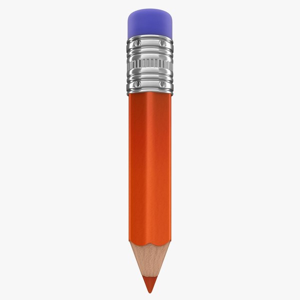 3D realistic orange pencil 3