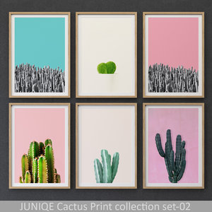 3D juniqe cactus print framed model
