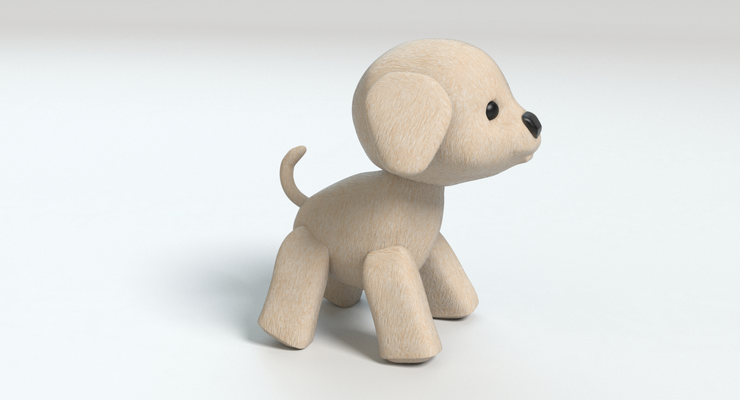 毛绒动物狗3d模型