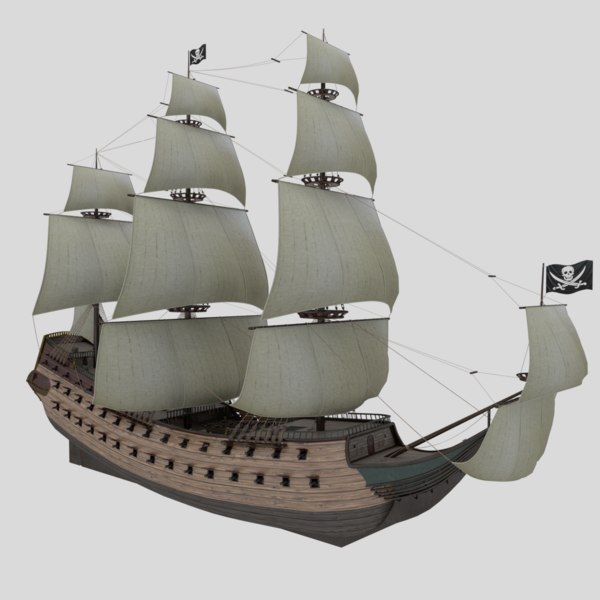 Free Blender PirateShip Models TurboSquid