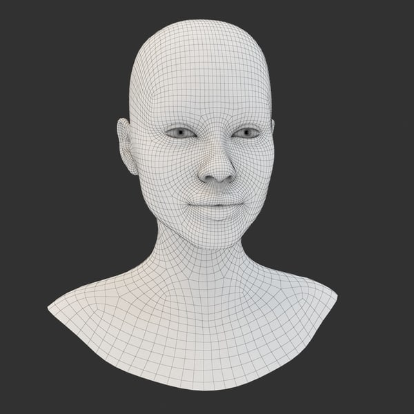 3D female head base mesh model - TurboSquid 1169101