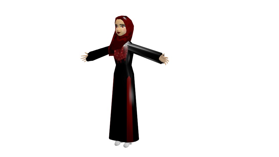  Girl  hijab  model  TurboSquid 1169286