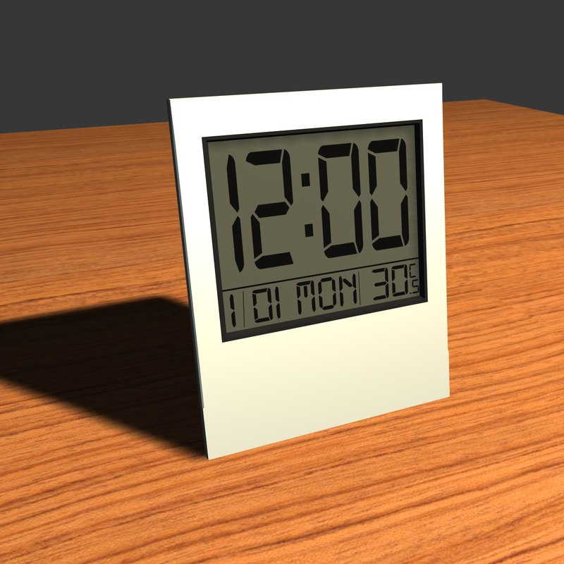 3d digital desktop clock
