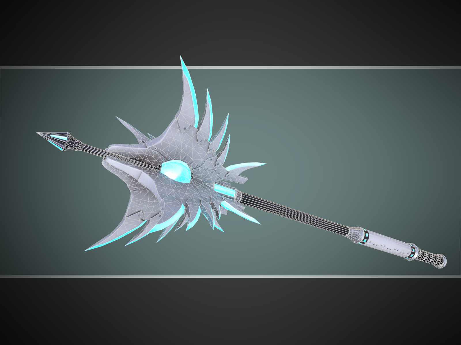 3d Model Glowing Sci Fi Mace Pbr Turbosquid 1169738