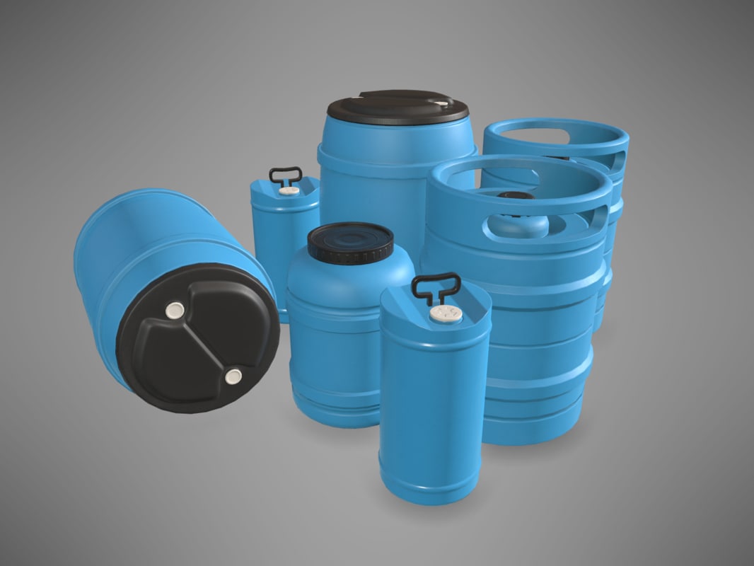 Pbr plastic barrels 3D model TurboSquid 1169745