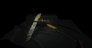 realistic bayonet knife 3D