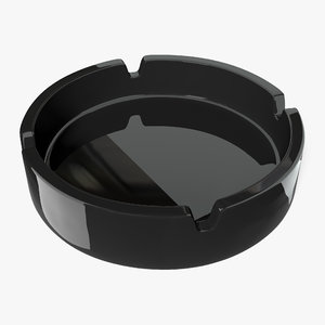 black glass ashtray 3D model
