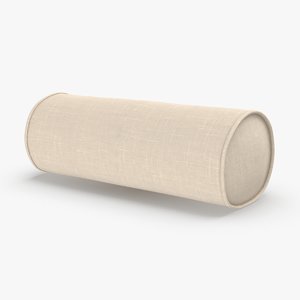 3D throw-pillow-01---white-bolster-cushion model