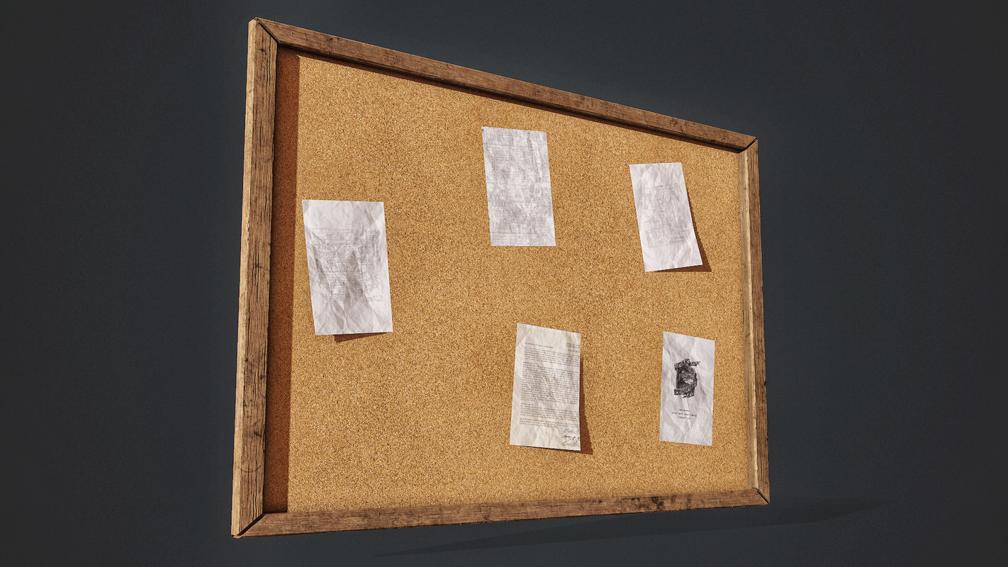 Vintage cork board 3D model TurboSquid 1169948