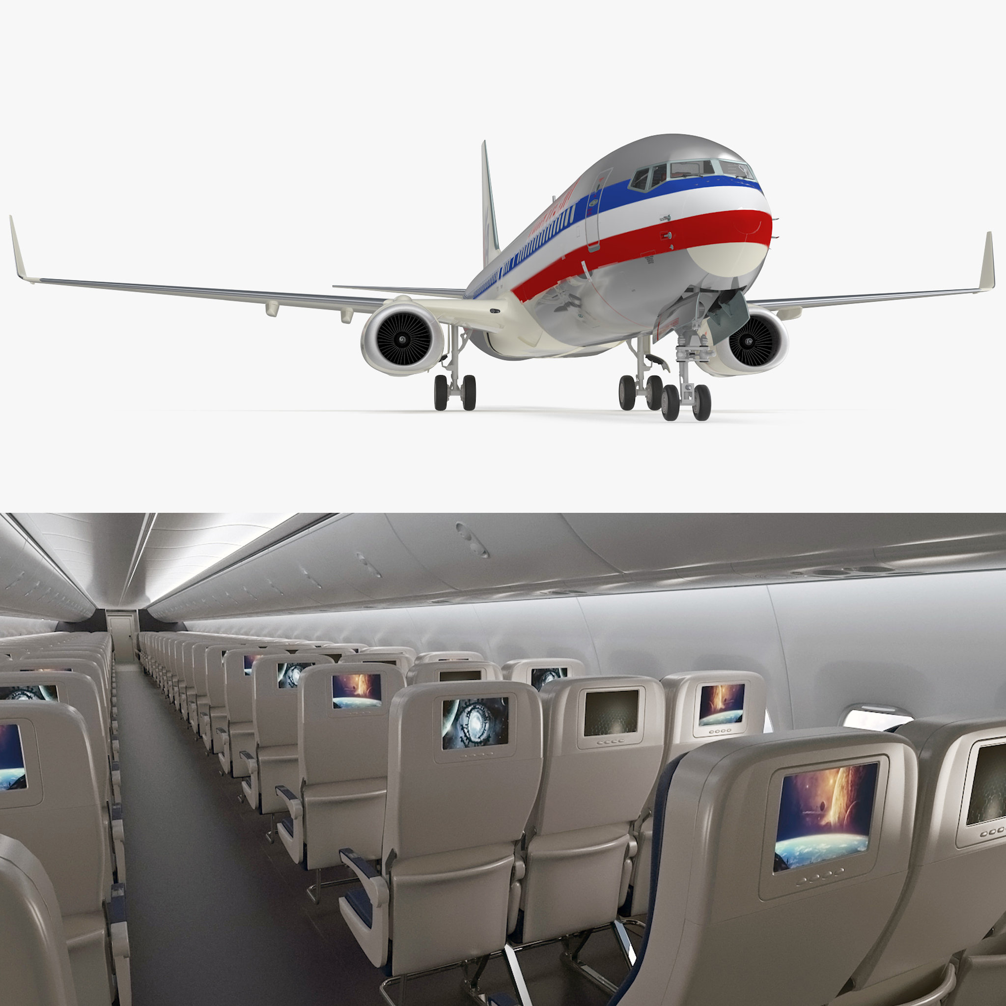 Boeing 737 900 Mit Interior American Airlines Manipuliert