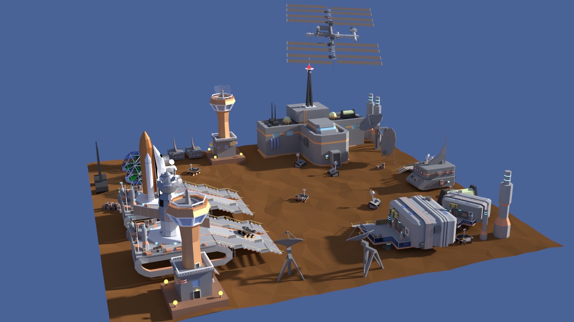 Поли космический. Space Colony. Космическая колония Тинкеркад. Space Colony 2. Марсианская база Low Poly.