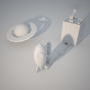 low-poly space 3D model