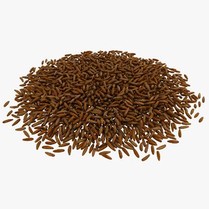 realistic brown rice 3D model