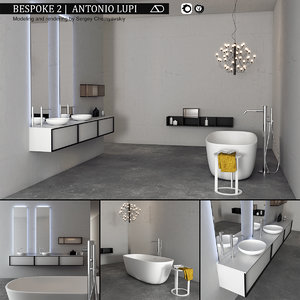 bathroom furniture set bespoke 3D model