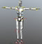 3D android robot rigged model