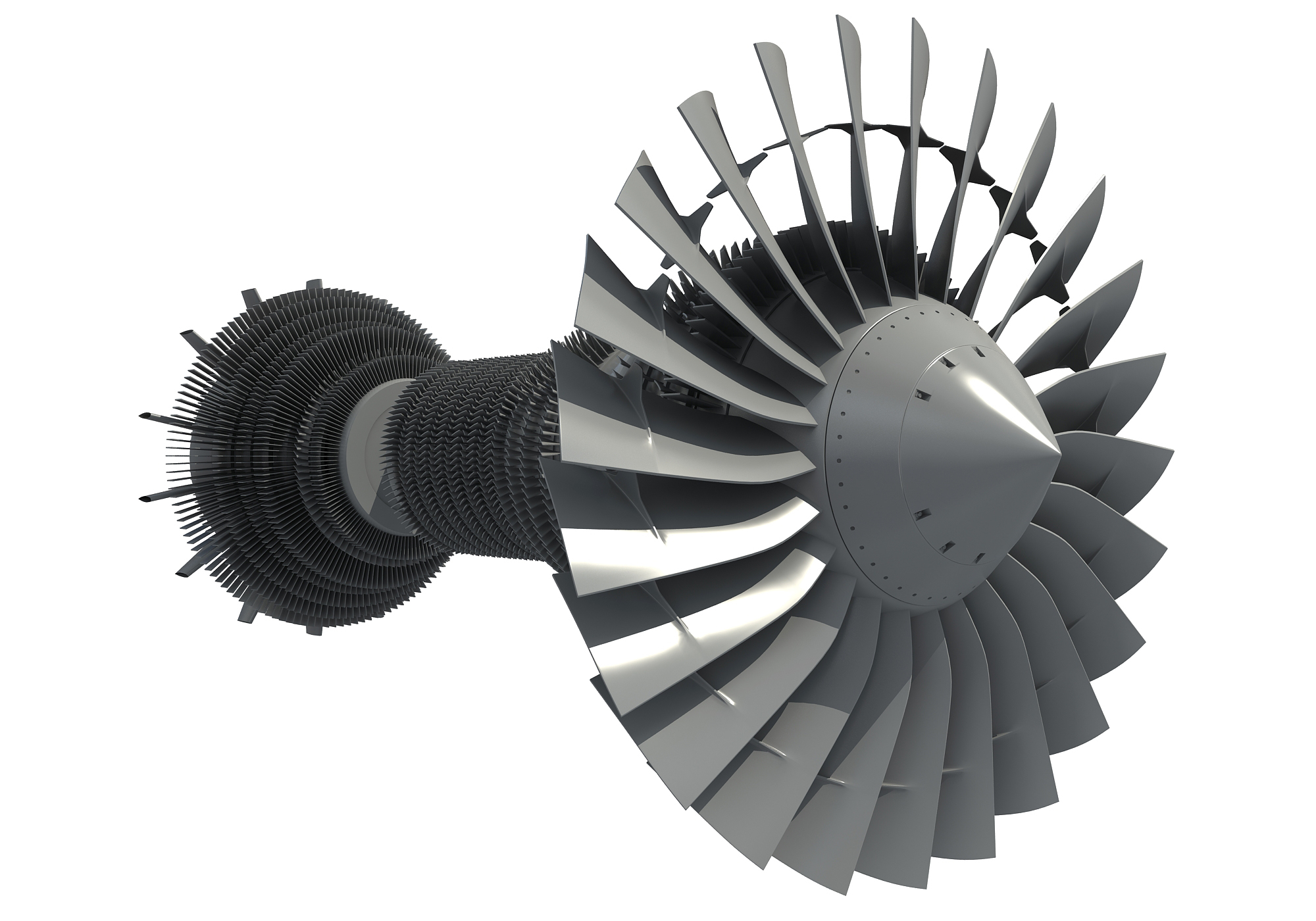 PizazzToy Moteur Turbofan Imprimé 3D – Modèle Fonctionnel Avec Inverseur De Poussée, éclairage LED, 42x23x14 Cm – PLA, 12V USB-C