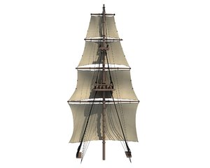 sailing ship mast 3D