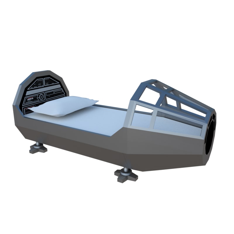 Low Poly Sci Fi Bed 3d Model Turbosquid 1171002