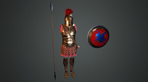 3D model ancient greek hoplite armour