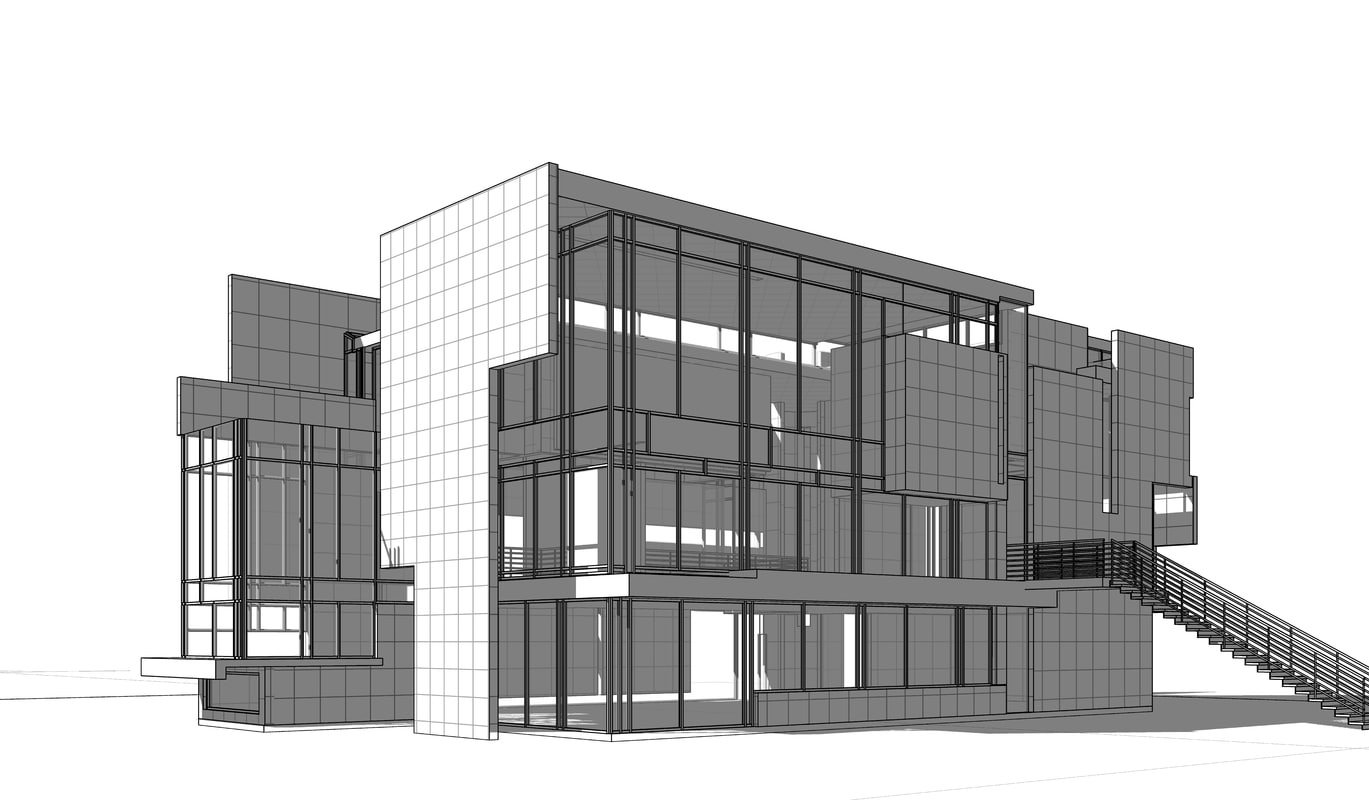 3d sketchup revit to model model revit 3D house TurboSquid Richard meier   1171362