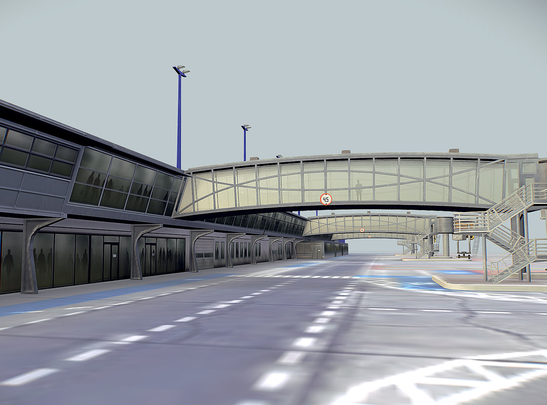 Low-poly airport terminal 3D model - TurboSquid 1171457