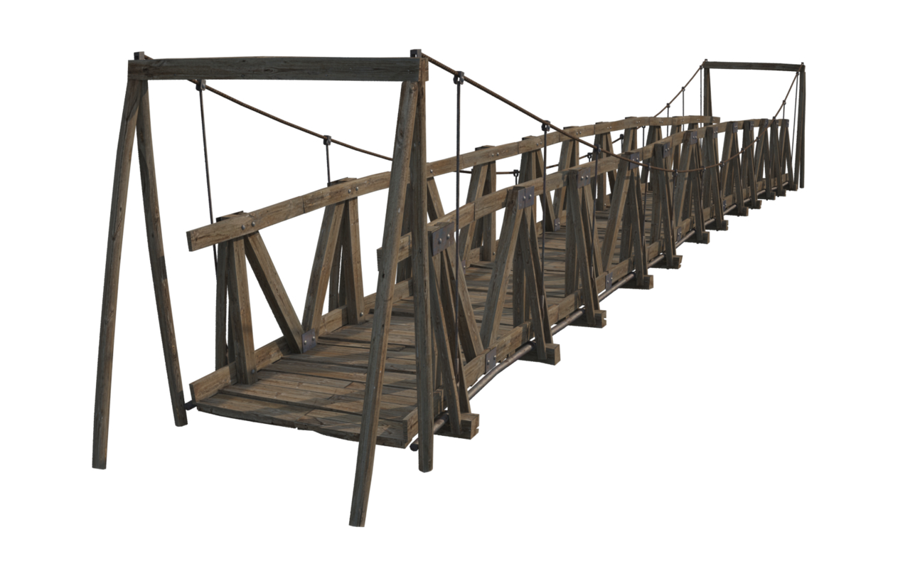 3D wooden suspension bridge model - TurboSquid 1171668