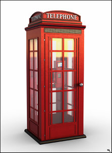 3D phone telephone booth model