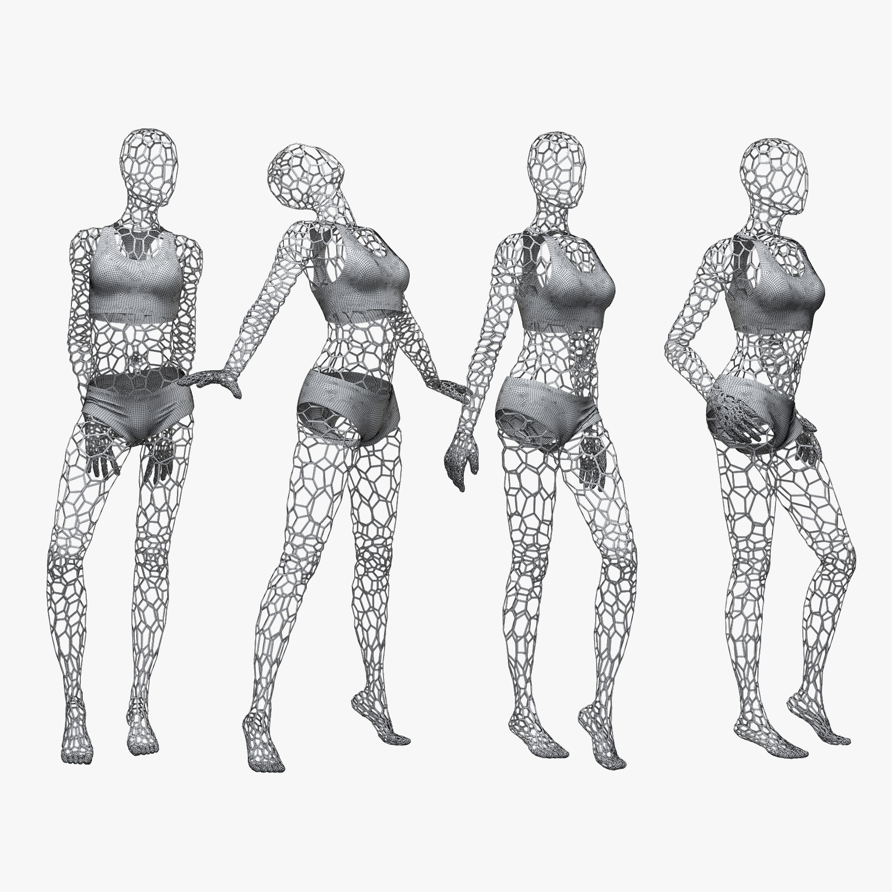 3d Set Female Wire Mannequin Turbosquid 1171783