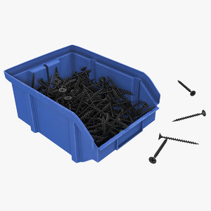 3D model plastic storage bin self-tapping