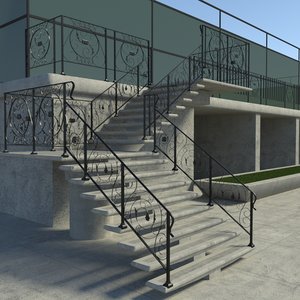 stairs - railing 3D model