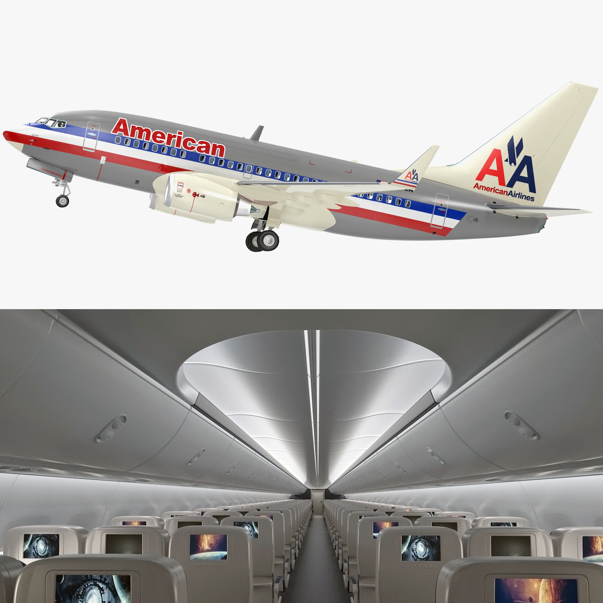 Boeing 737 600 Mit Interieur American Airlines Manipuliert