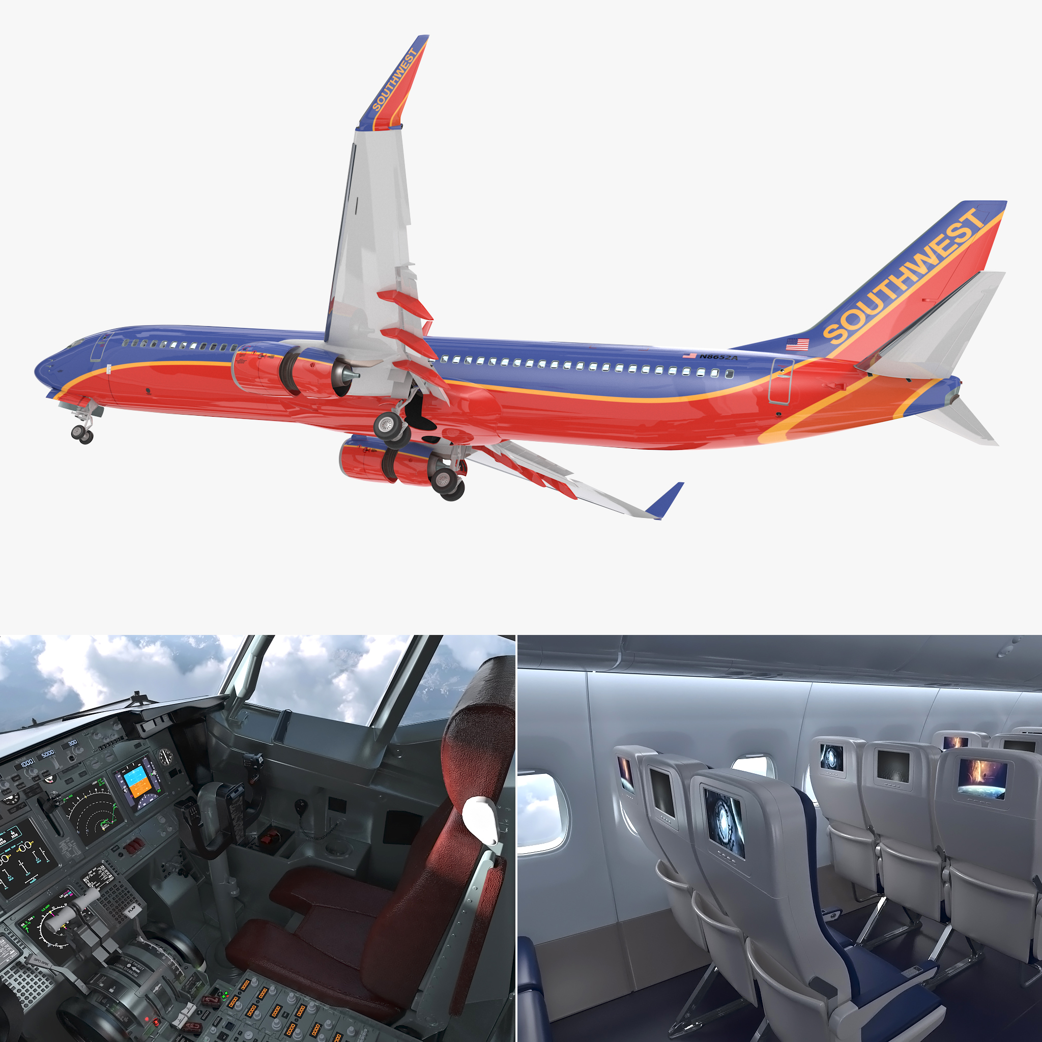 Boeing 737 900 Mit Interior Southwest Airlines Manipuliert