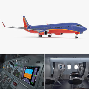 3D boeing 737-900 interior southwest