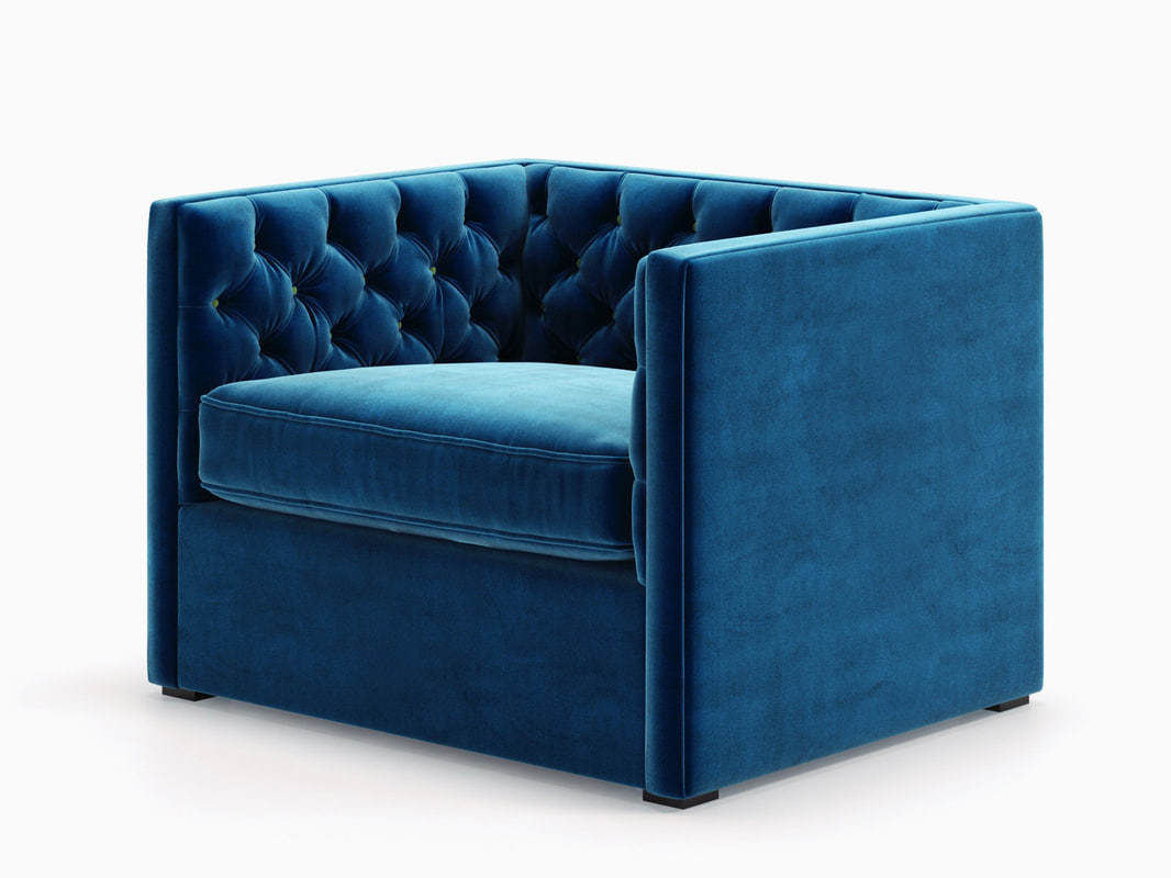 Mercer Tufted Club Chair Model Turbosquid 1172316 Mercer Tufted Club Chair Model