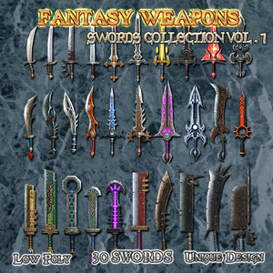 swords weapons 3D