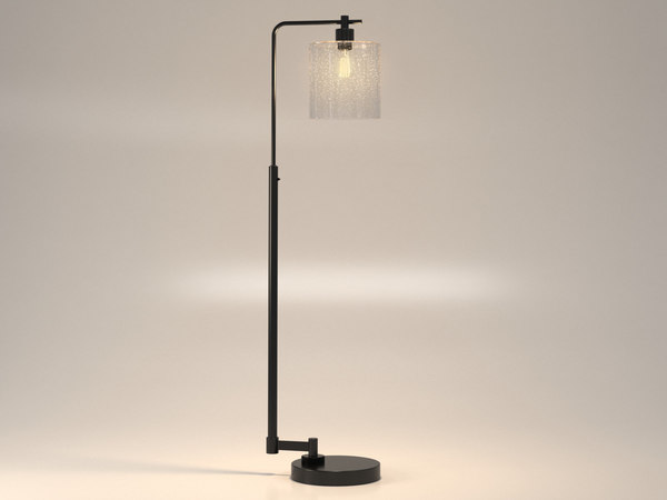 3d Seeded Glass Industrial Floor Lamp, Threshold Seeded Glass Table Lamp