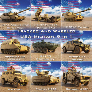 tracked wheeled usa military model