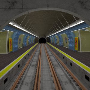 3D metro station paris model