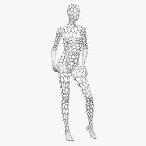 3D model female wire mannequin