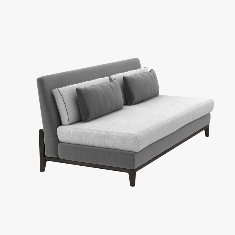 Sofa custom armless pillows model TurboSquid 1173972