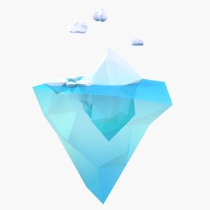 cartoon iceberg island 3D model