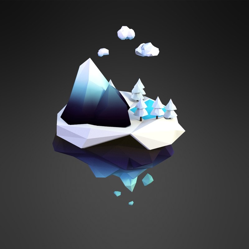 3D cartoon snow island - TurboSquid 1174000