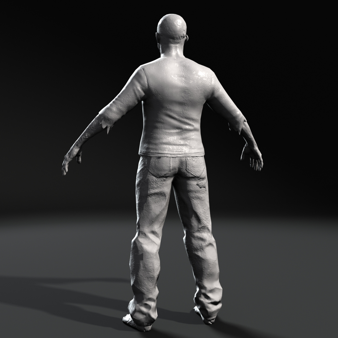 Rigged zombie realtime 3D model TurboSquid 1174352