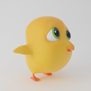 3D model chick cartoon toon