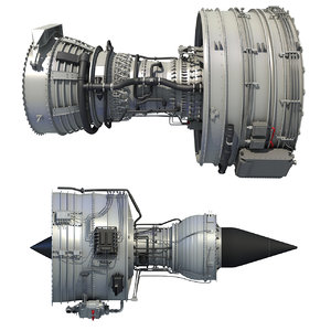 turbofan aircraft engines 3D model