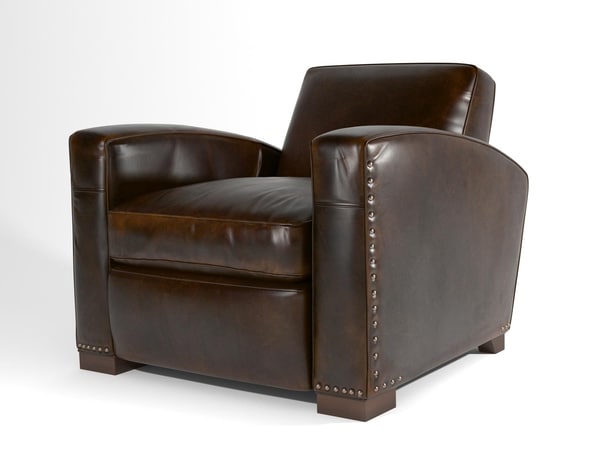 3d Library Leather Chair Turbosquid, Classic Leather Library Sectional