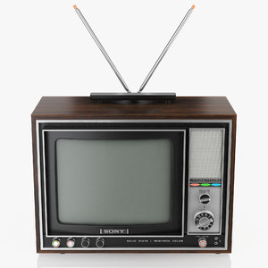 old tv sony trinitron 3D model