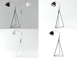 3D lean floor lamp model